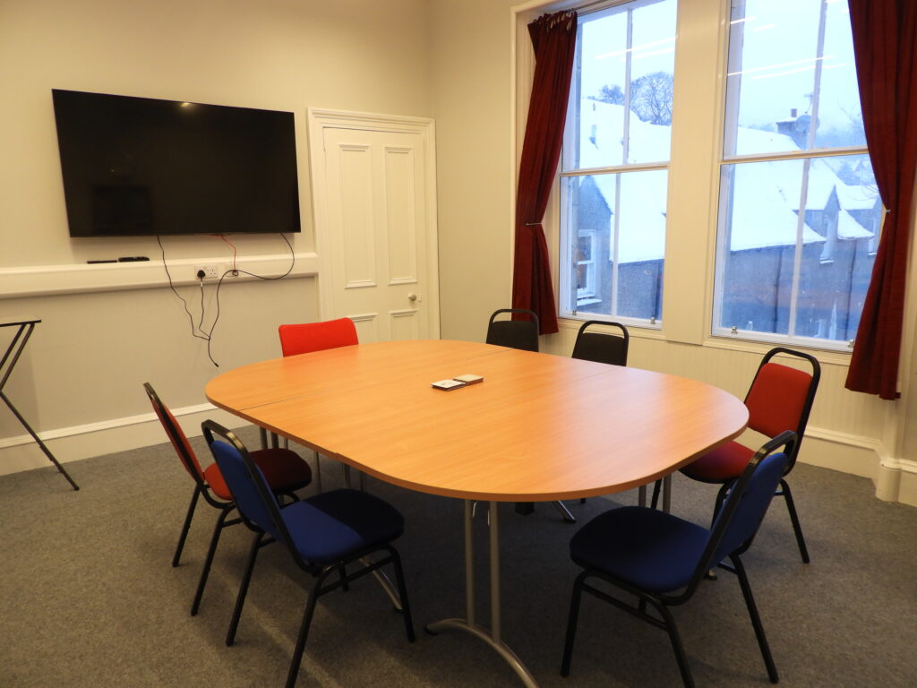 Rear meeting room table and chairs